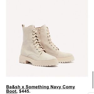 ba&sh something navy comy 
CALFSKIN LEATHER COMBAT BOOTS - SCUFFS pictured